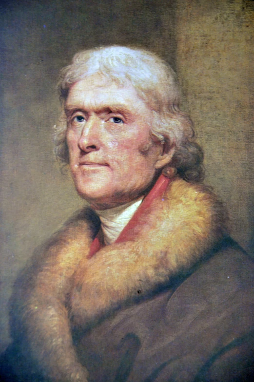 a man with long white hair in an old painting