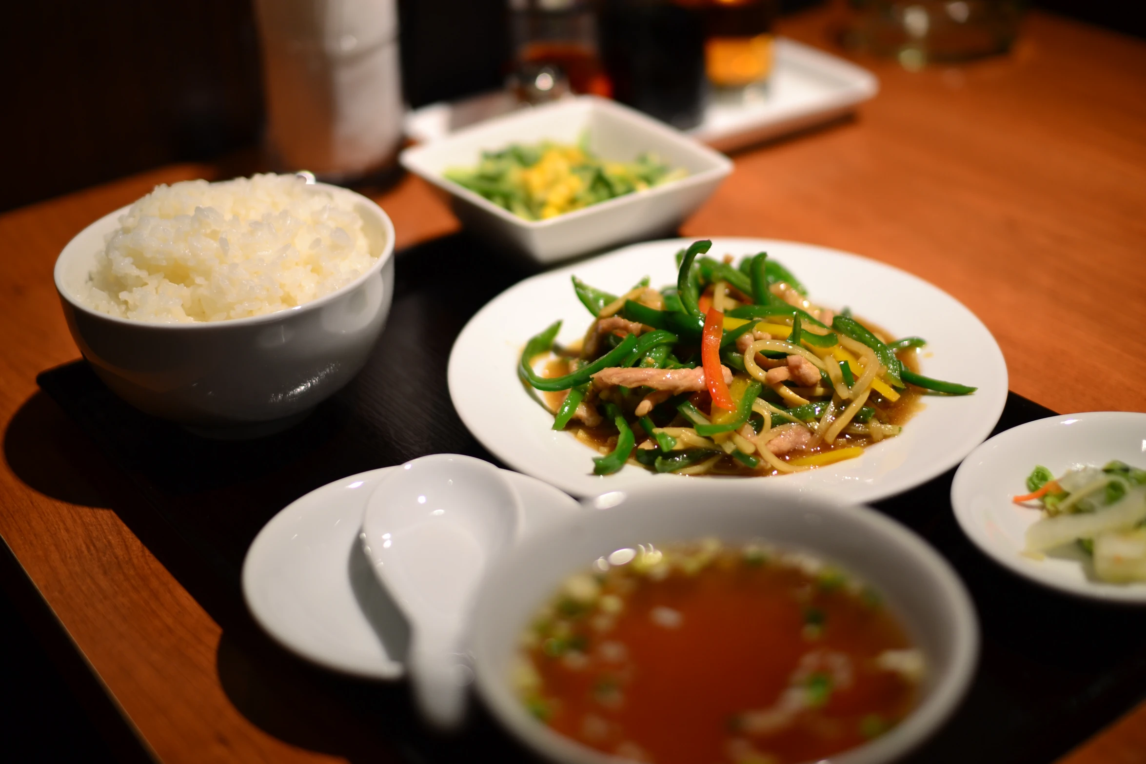 a meal is being prepared on the table