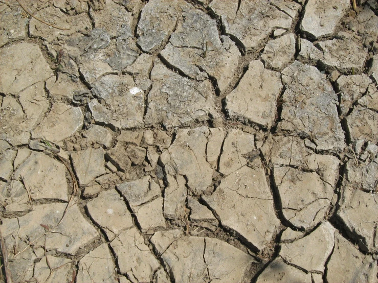 the view from above of a sandy area