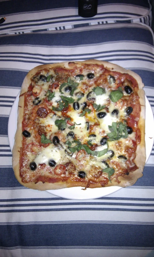an image of a small pizza on the table