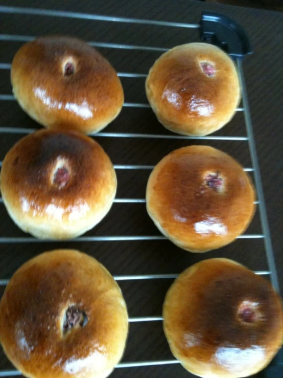 the pastries are prepared on a baking rack