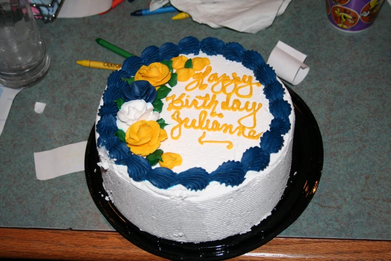 a birthday cake for someone on the table