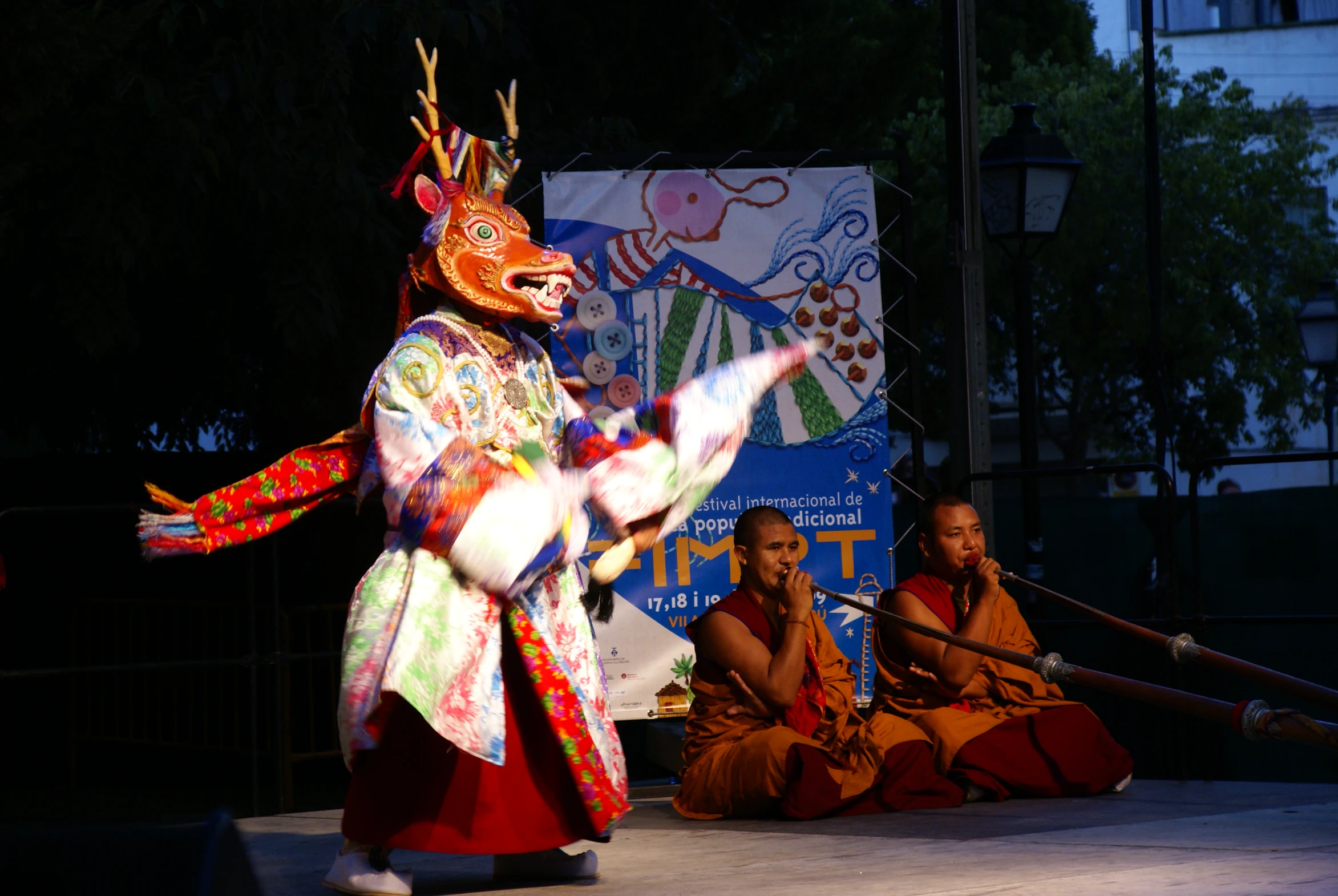 woman in oriental costume performing an event