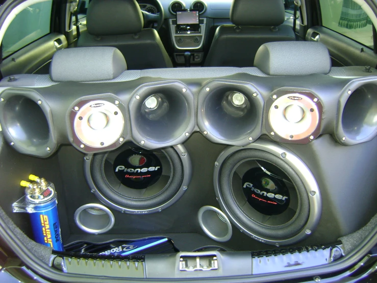 there is a car speaker system in the trunk