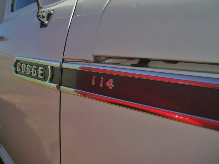 the door panel of an older model car