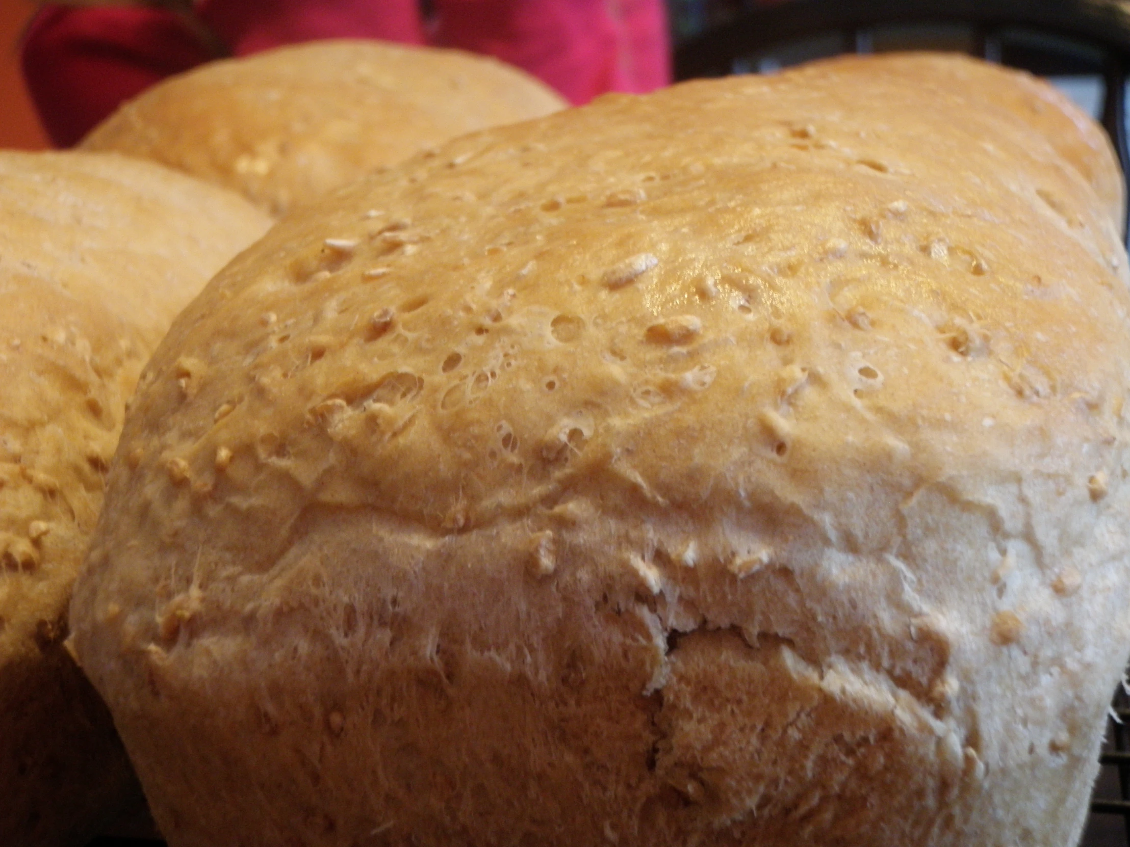 a bunch of freshly baked bread in a bundt