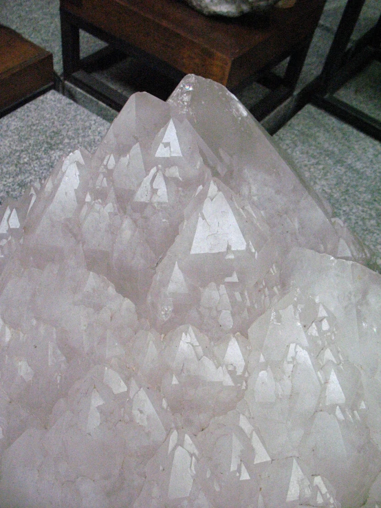 a white rock with a large number of little pyramids