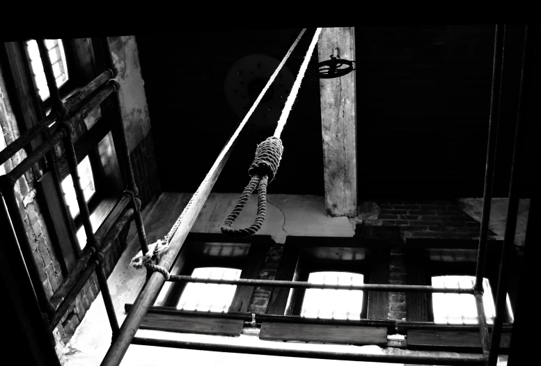 black and white pograph of the inside of a loft