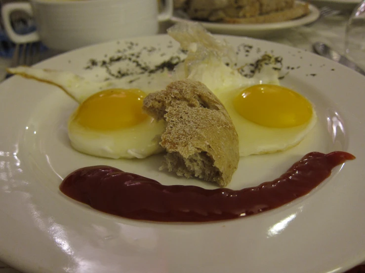 some food is laying on a plate on the table