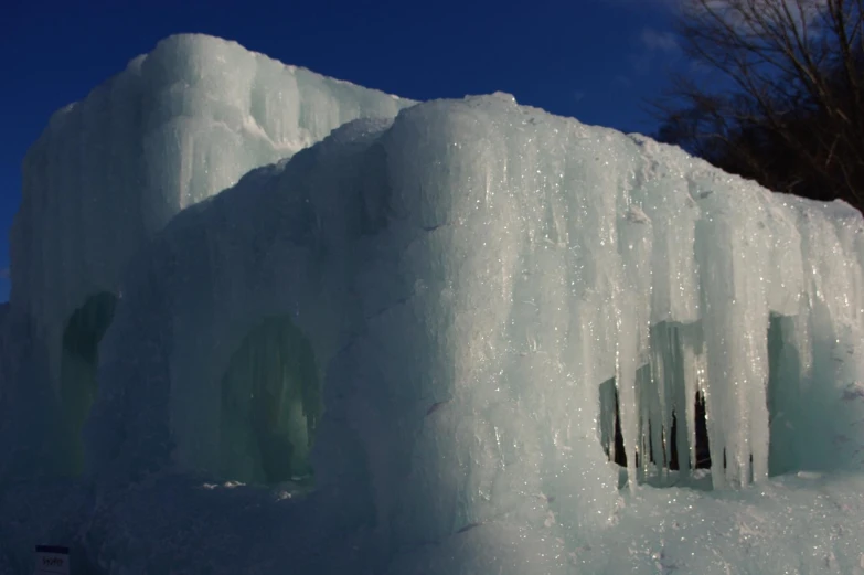 the ice blocks are so high they are melting