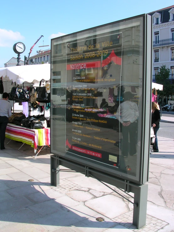 a poster is displaying an array of shops and vendors