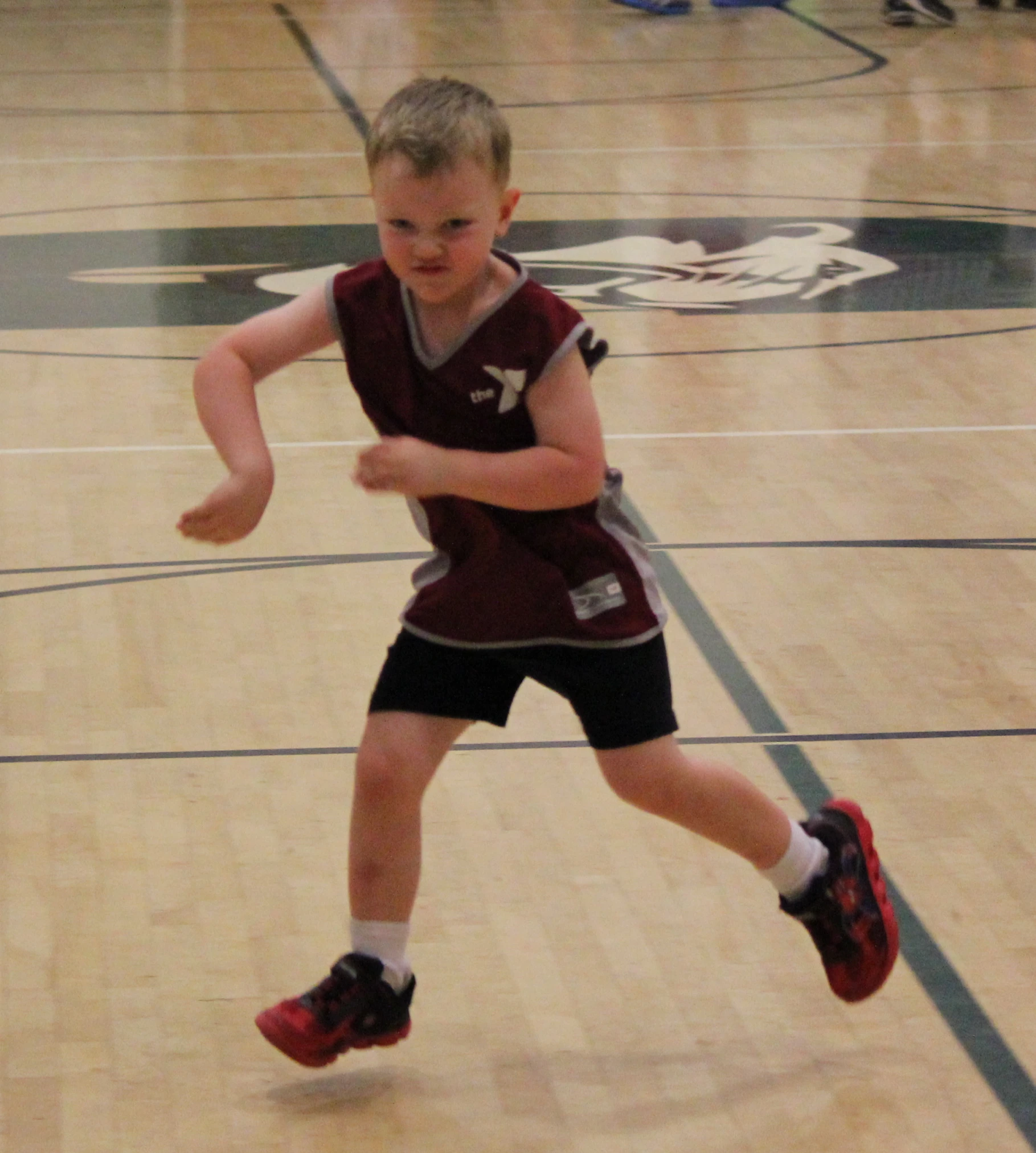 a  in action during a basketball game