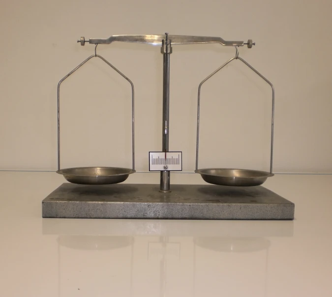 a scale displaying two empty bowls in the middle of the scale