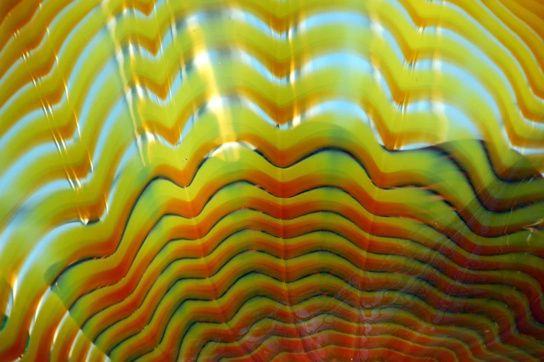 abstract lines in an art glass sculpture