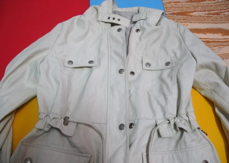 jacket from the side lying on top of a table