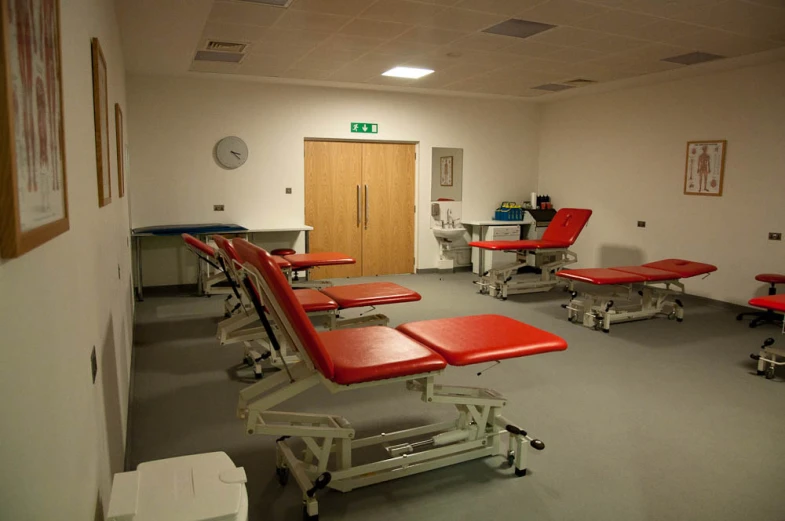 a group of medical equipment sitting in an operating room