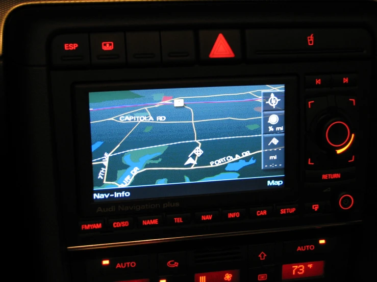 a tv screen showing a navigation feature