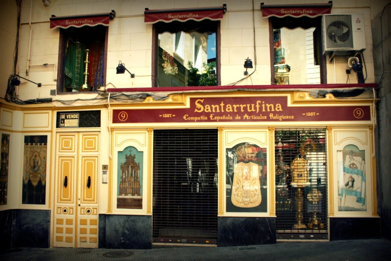 the front of a store on a street corner