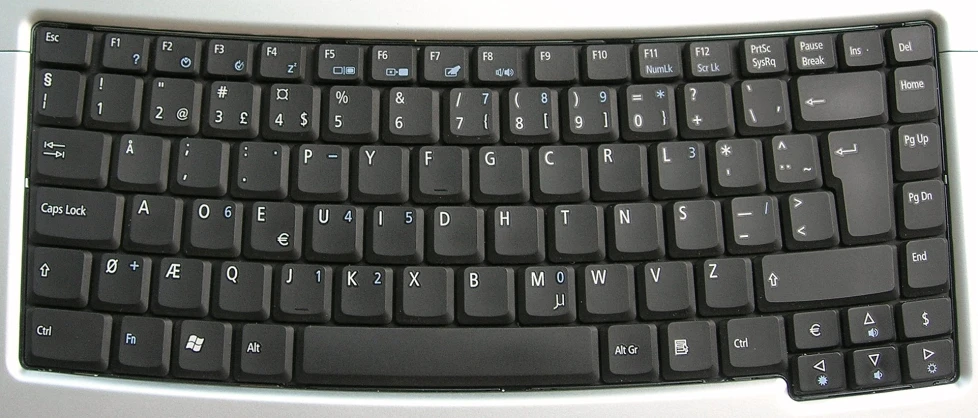 the black computer keyboard has been changed to be larger