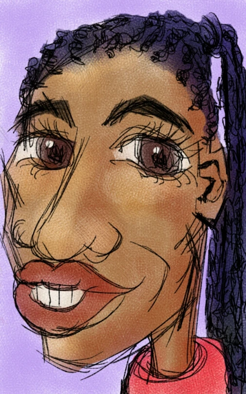 a portrait of an african american woman with a ponytail