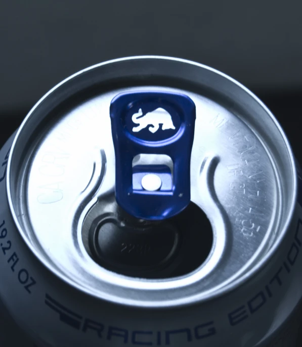 a close up of a can with a elephant symbol