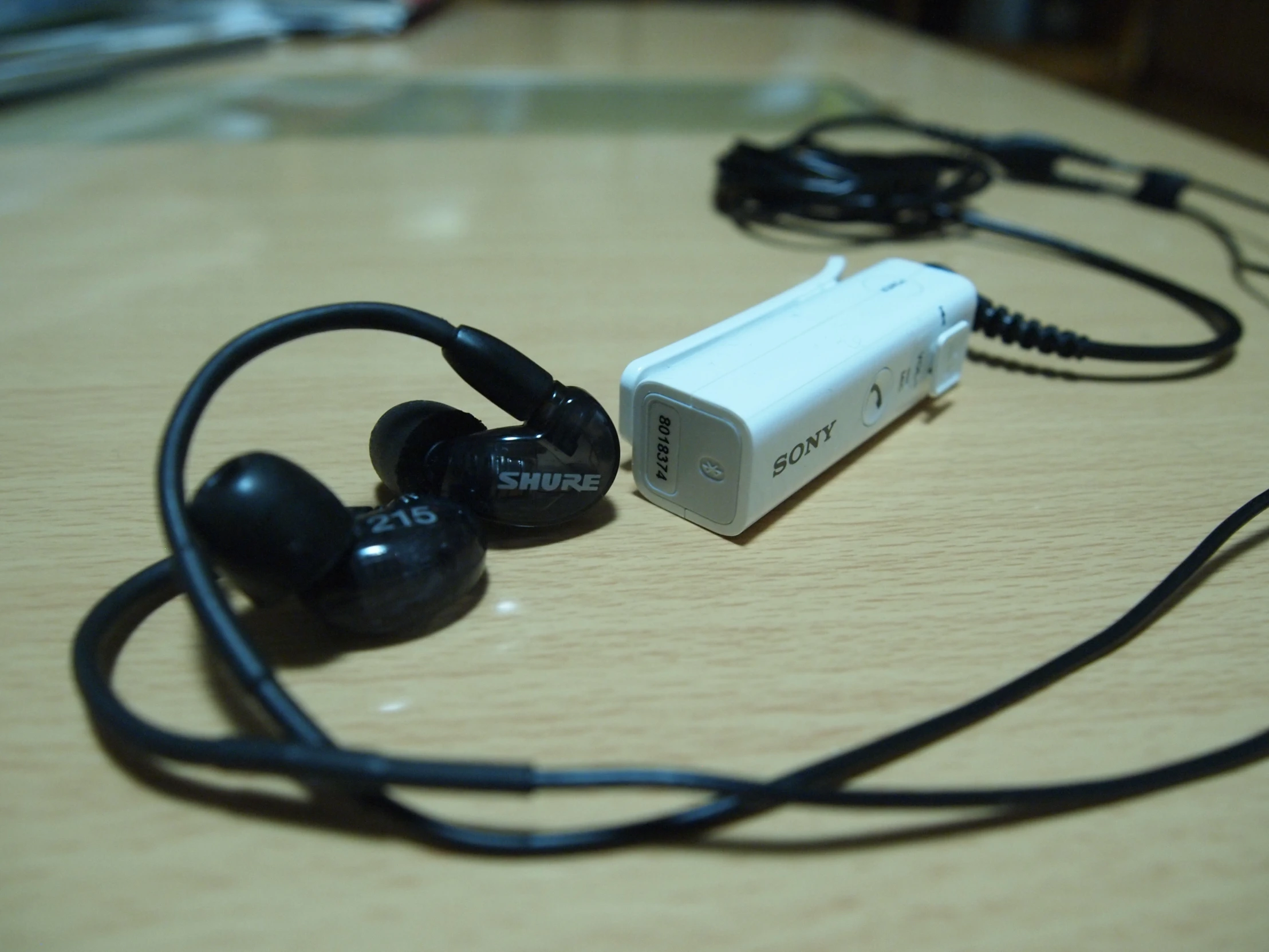 there is an image of a stereo headset that is connected to another device