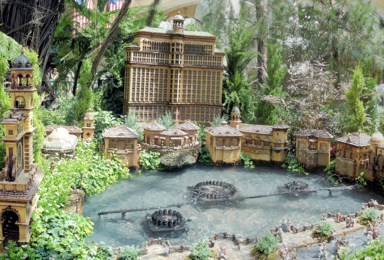 a model of some type of castle in the park