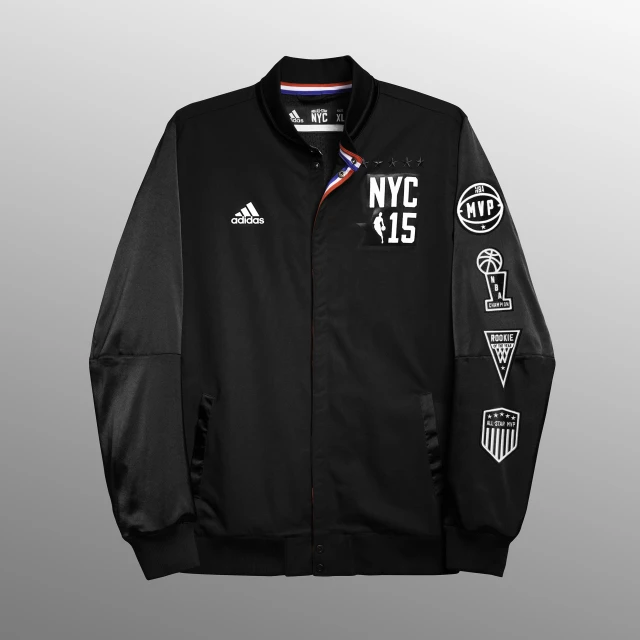 a black jacket with a new york nets emblem