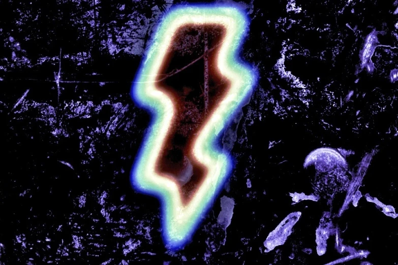 an image of a blue number sign in the dark