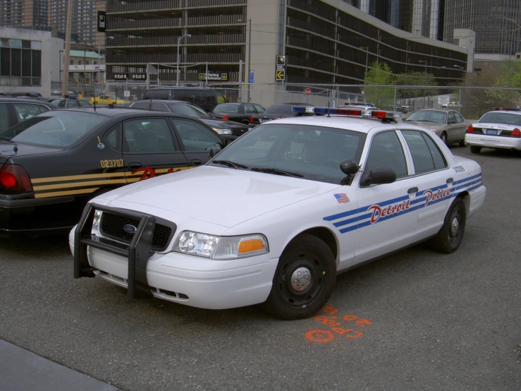 a police car that is sitting in the parking lot