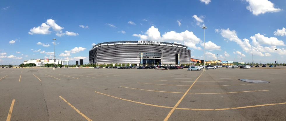 a large building that has a lot of parking spaces inside