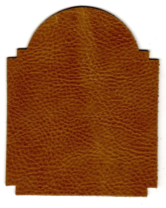 a brown leather square with a decorative center