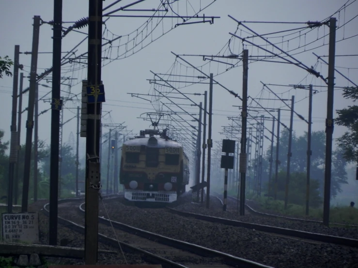 a passenger train running along some train tracks