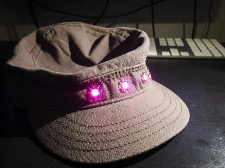 this is a hat with flashing lights in it