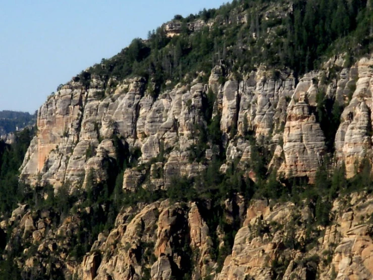 there is a mountain with many very big rocks