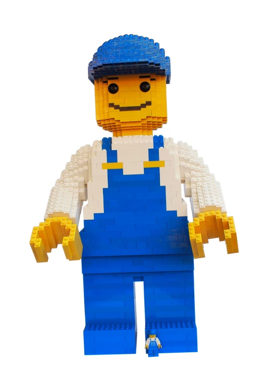 an image of a lego man that is wearing blue