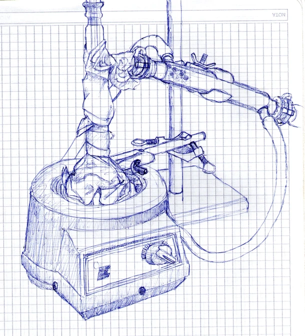 a drawing of a device with two different machines on it