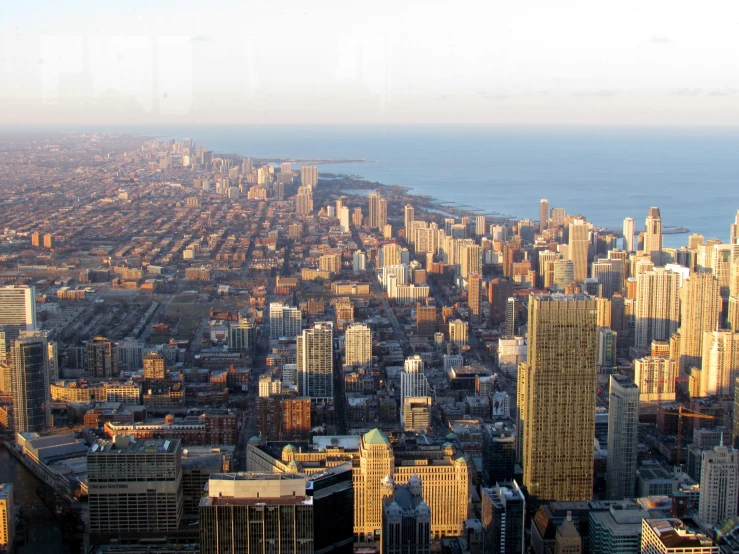 a view of a city with very tall buildings