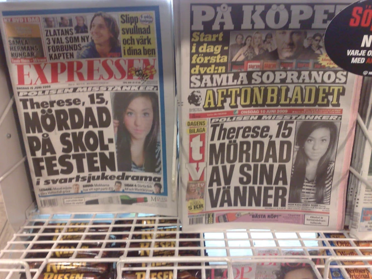 three different types of newspaper with the newspapers