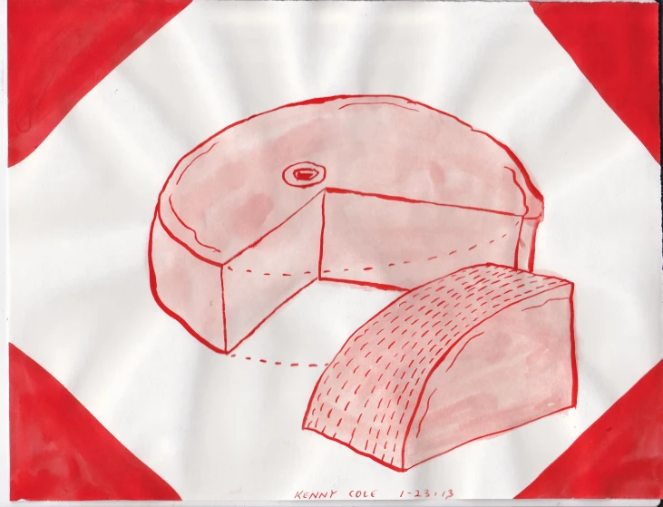 drawing of a cake with an inner crust