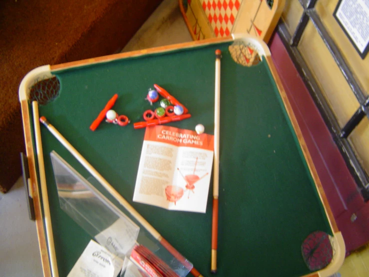 tools displayed on table of older home office