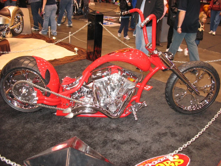 the motorcyclist is parked in a show room