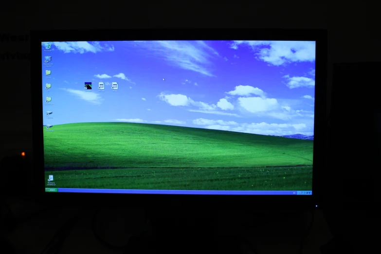 the monitor is shown with windows on it