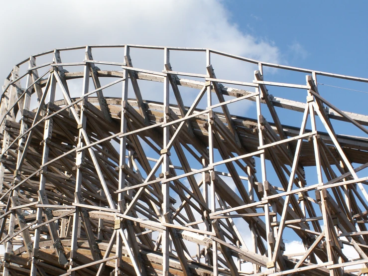 the front of a wooden sculpture that has many angles