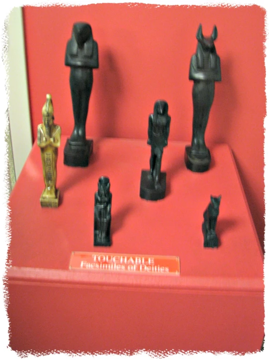 the figurines in the display are of all black color