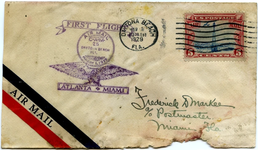 a postcard with multiple postmarks and letters on it