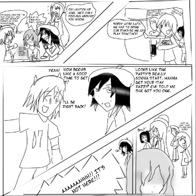 two comic panels depicting two characters and a conversation