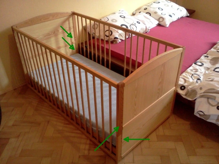 the wooden crib is very easy to assemble for an infant