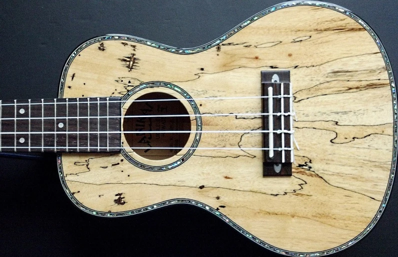 an ukulele guitar with an instrument strings on it