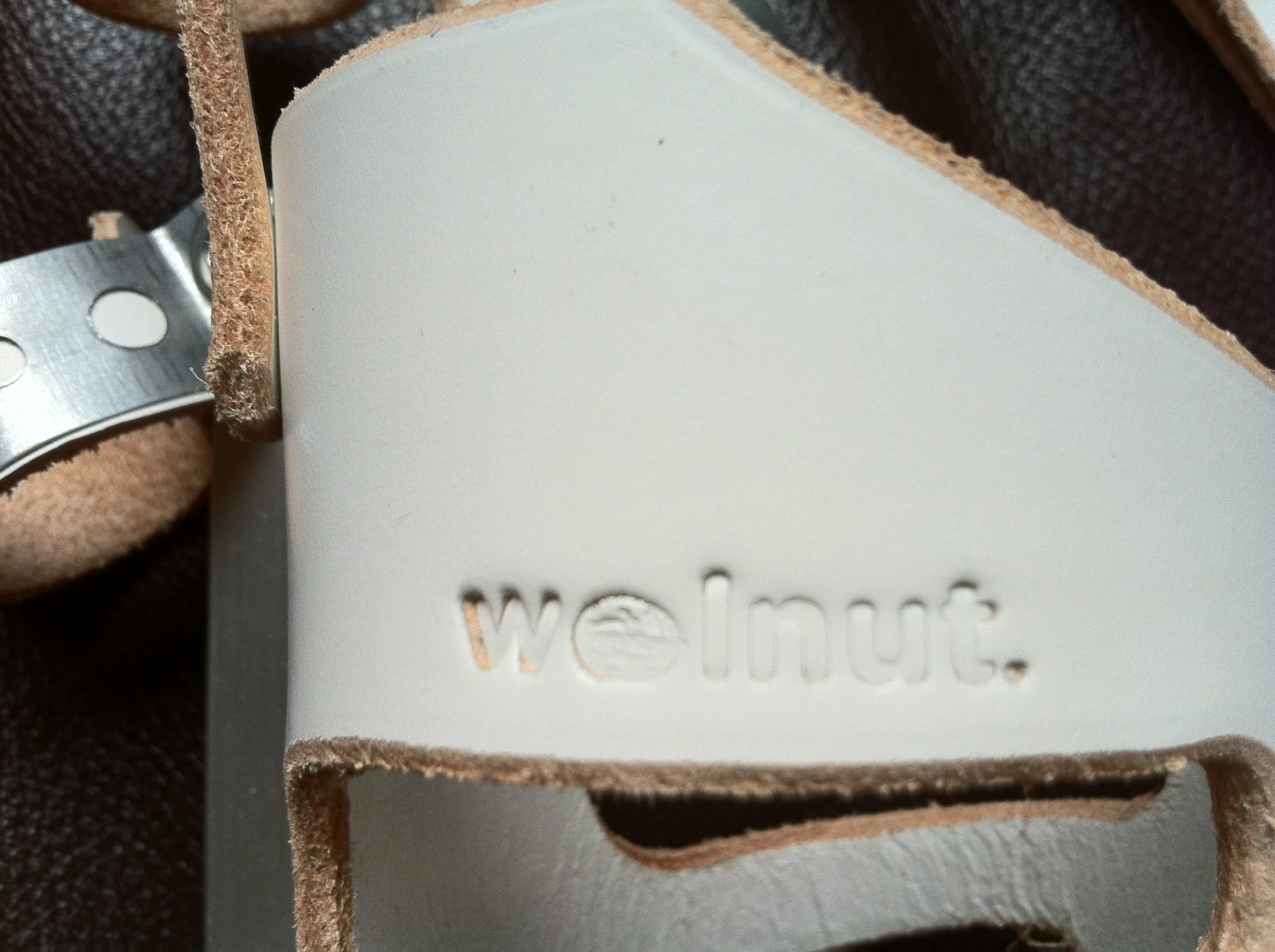 a close up view of the word weimus on an opened bag